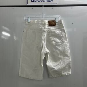 VTG White Levi's 550 Orange tab denim shorts